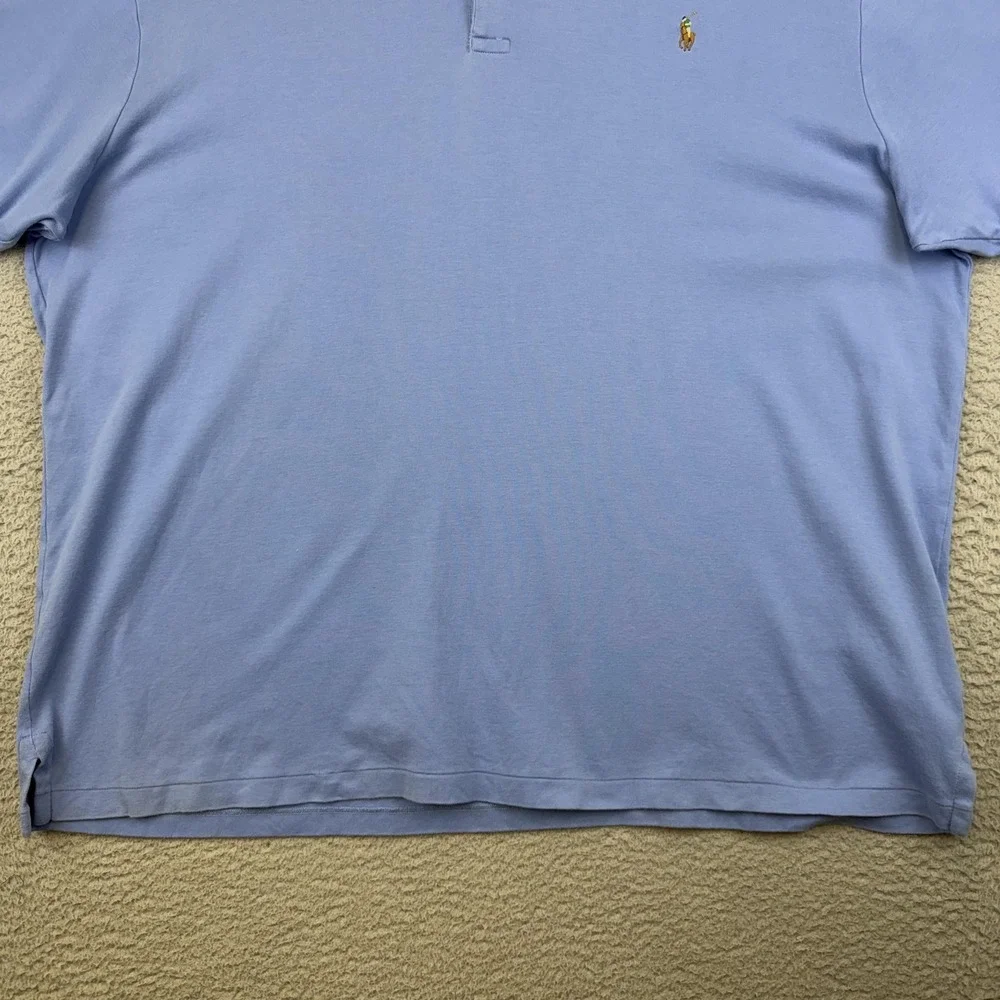 Polo Ralph Lauren Polo Shirt Mens Big‎ 2X Blue Cotton Jersey Pony Logo Casual